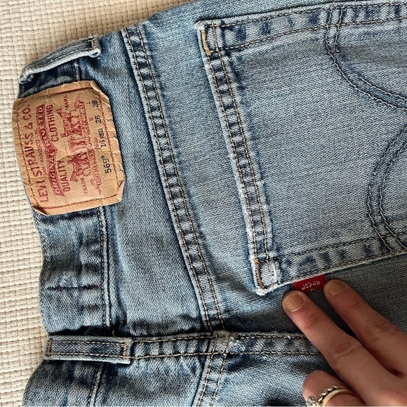 Levi’s 569 high rise 16 Regular Denim Jean Distressed Cut Off Shorts - Picture 5 of 8